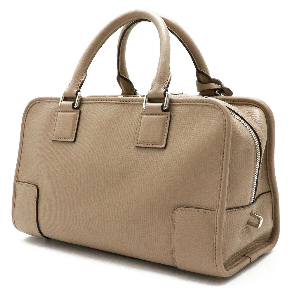 Loewe Handbag Amazona Gray Boston Greige Anagram Leather Gray